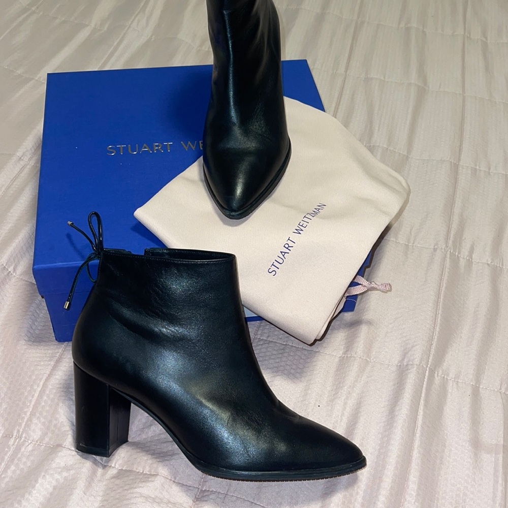 stuart weitzman gardiner black dress nappa chelsea boots